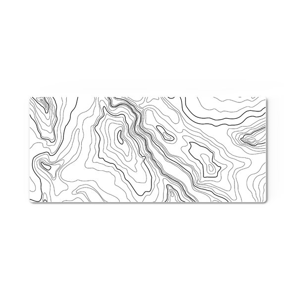 Black and white topography desk mat