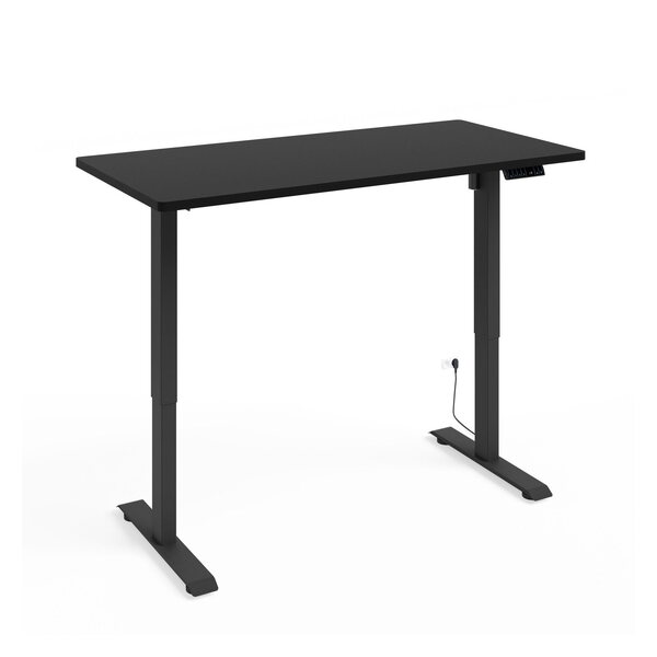 Matte-black motorized standing desk (140 x 70 cm)